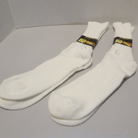 Vintage Kmart Socks Crew Soft Orlon White Size 10-13 Stretch NOS LOT of 2 Pairs